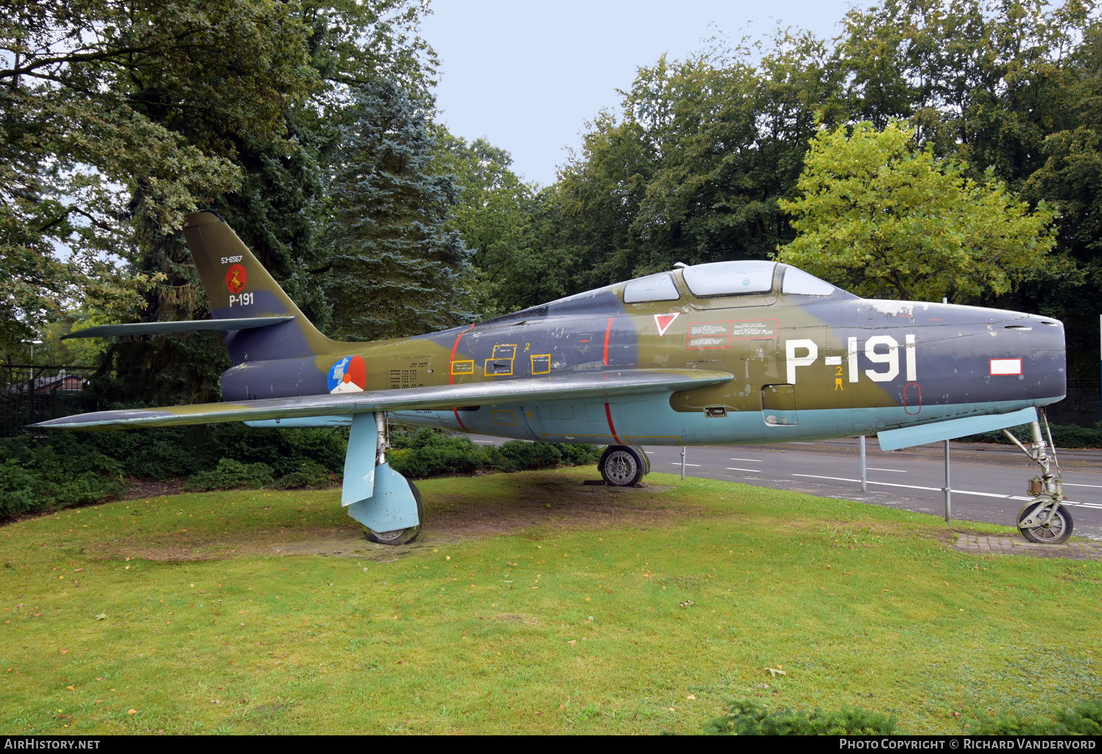 Aircraft Photo of P-191 / 53-6567 | Republic F-84F Thunderstreak | Netherlands - Air Force | AirHistory.net #695974