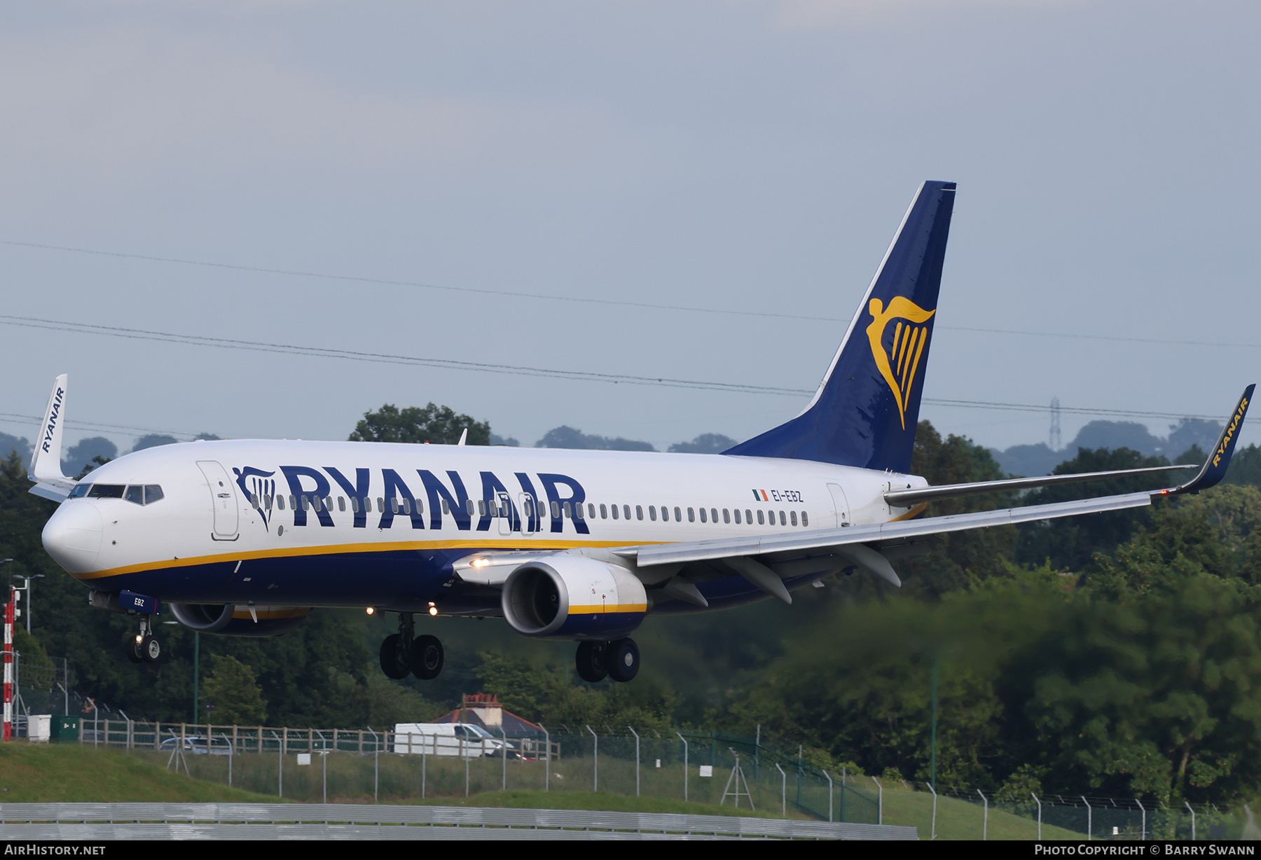 Aircraft Photo of EI-EBZ | Boeing 737-8AS | Ryanair | AirHistory.net #696168