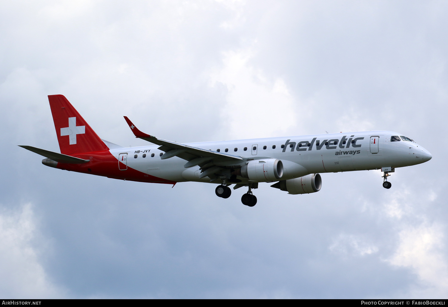 Aircraft Photo of HB-JVY | Embraer 190STD (ERJ-190-100STD) | Helvetic Airways | AirHistory.net #696450