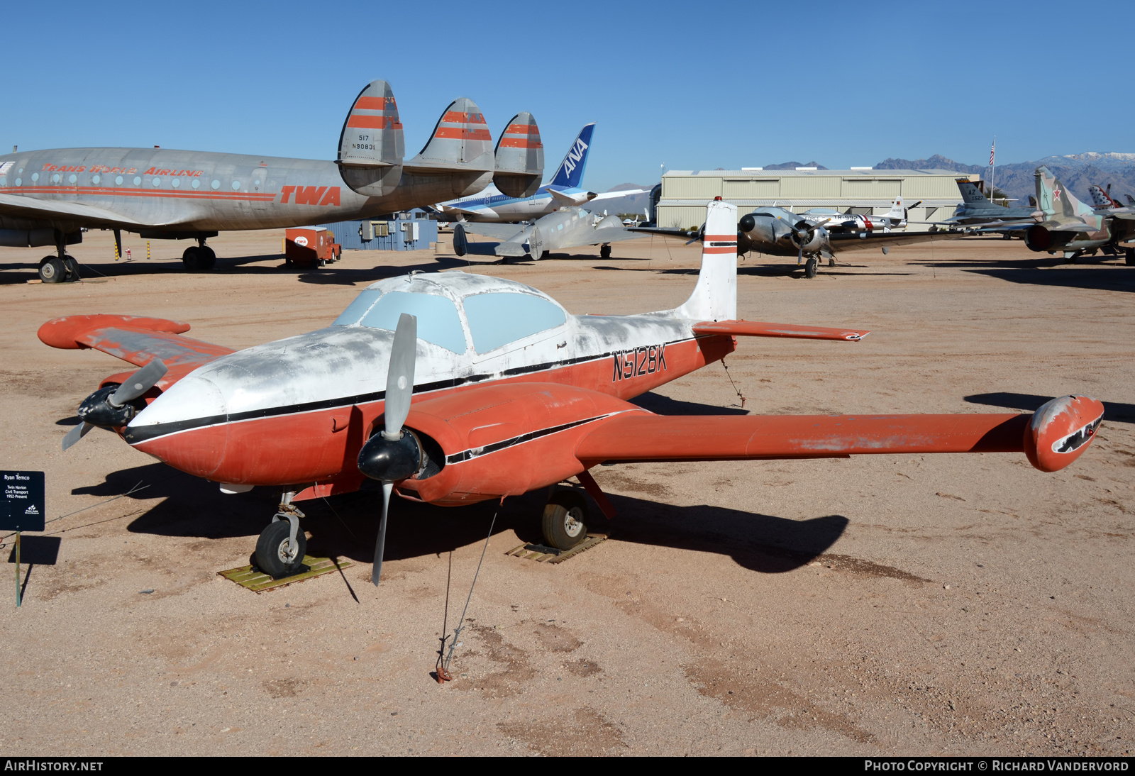 Aircraft Photo of N5128K | Temco D-16 Twin Navion | AirHistory.net #697263