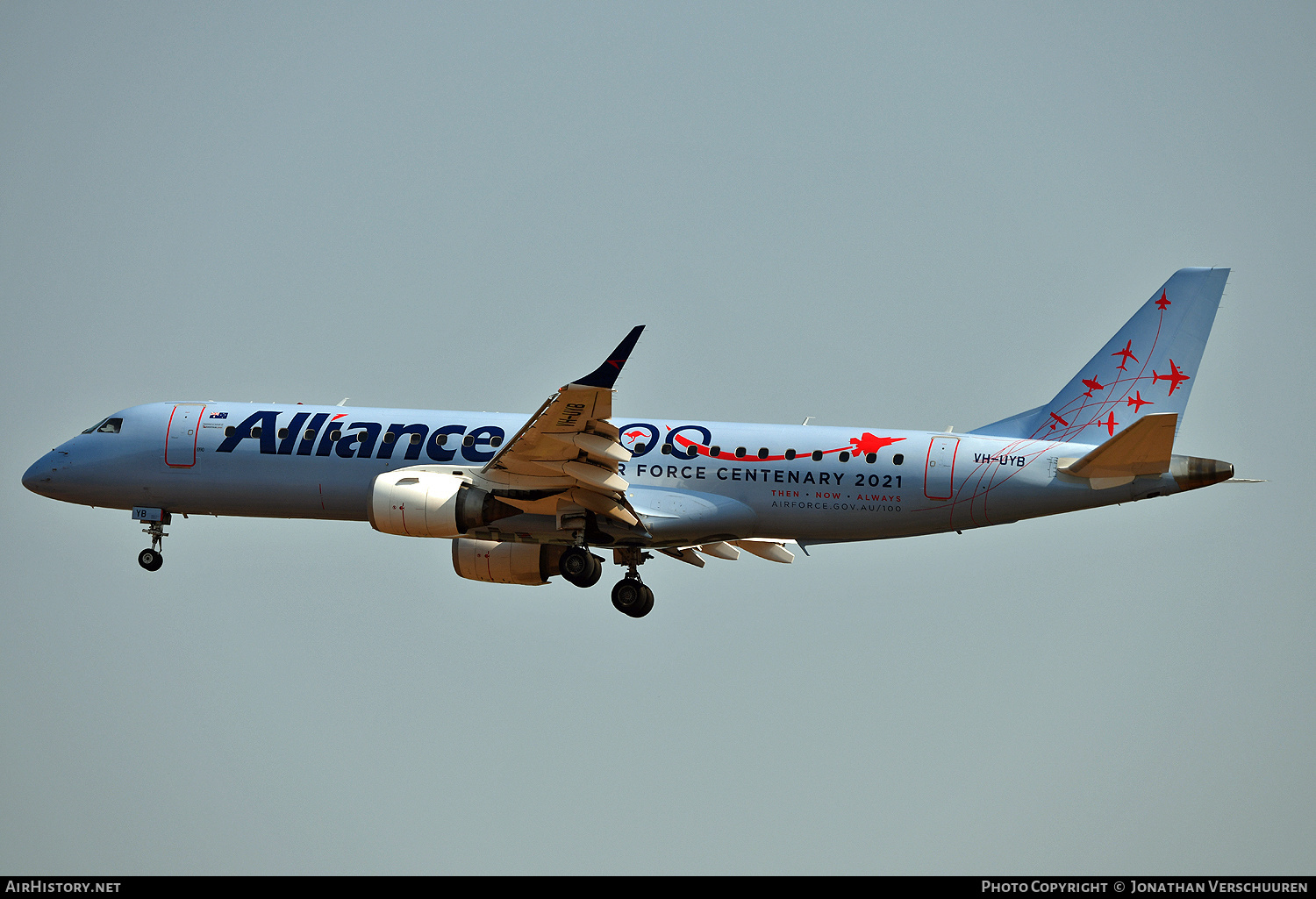 Aircraft Photo of VH-UYB | Embraer 190AR (ERJ-190-100IGW) | Alliance Airlines | AirHistory.net #697344