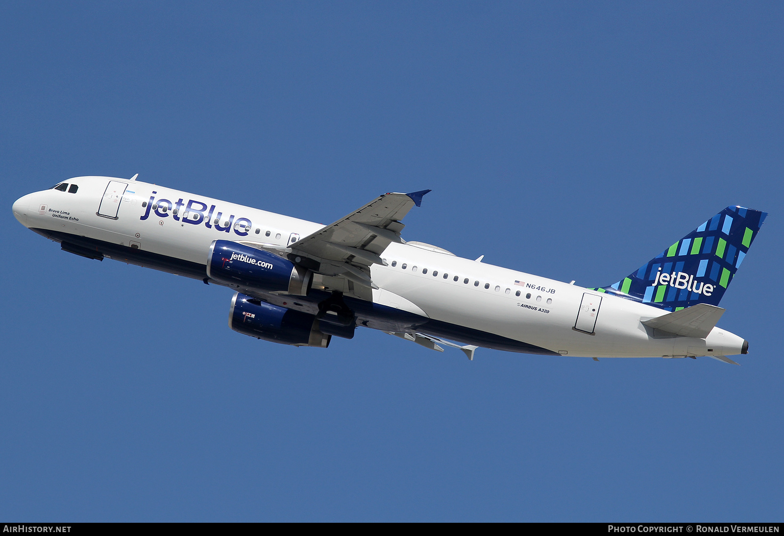 Aircraft Photo of N646JB | Airbus A320-232 | JetBlue Airways | AirHistory.net #698606