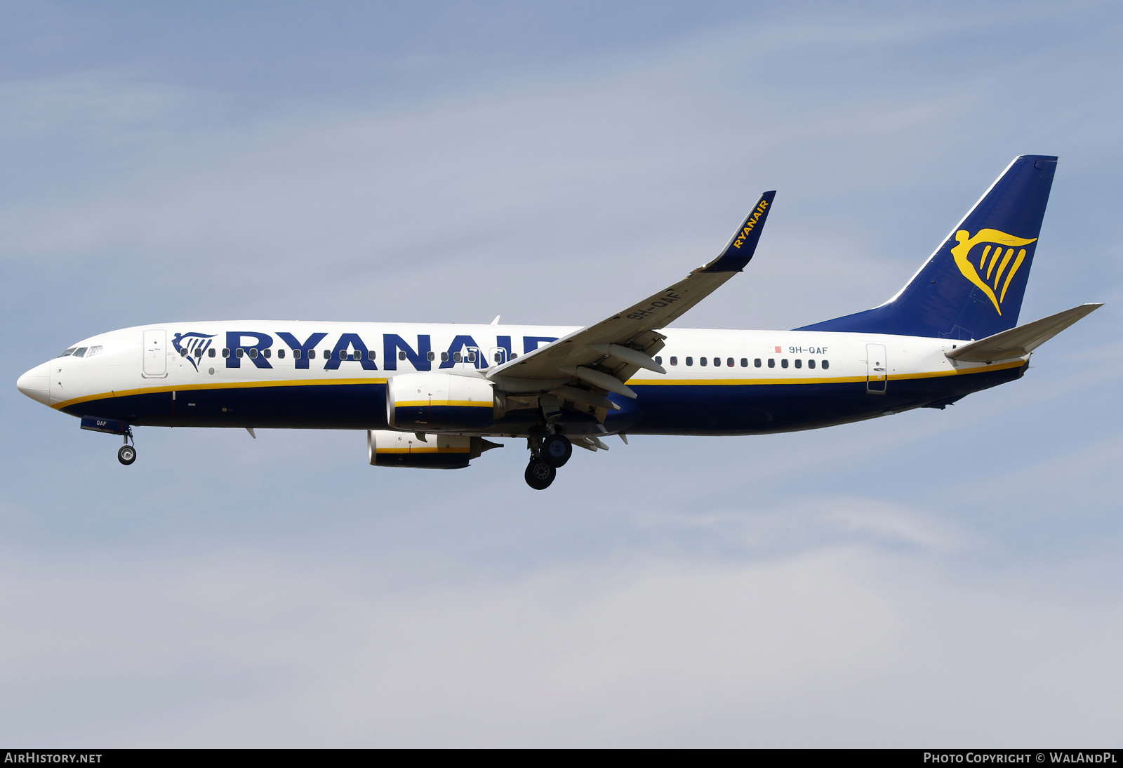 Aircraft Photo of 9H-QAF | Boeing 737-800 | Ryanair | AirHistory.net #698691