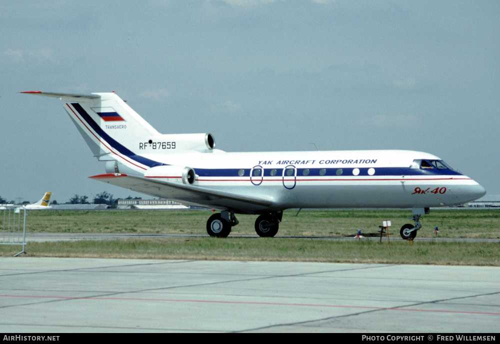 Aircraft Photo of RF-87659 | Yakovlev Yak-40 | Yakovlev Aircraft Corp. | AirHistory.net #698912