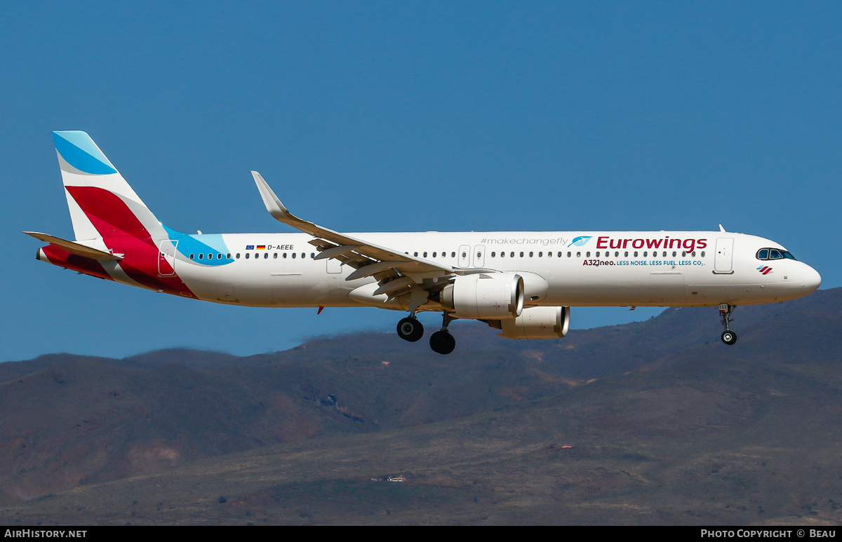 Aircraft Photo of D-AEEE | Airbus A321-251NX | AirHistory.net #699497
