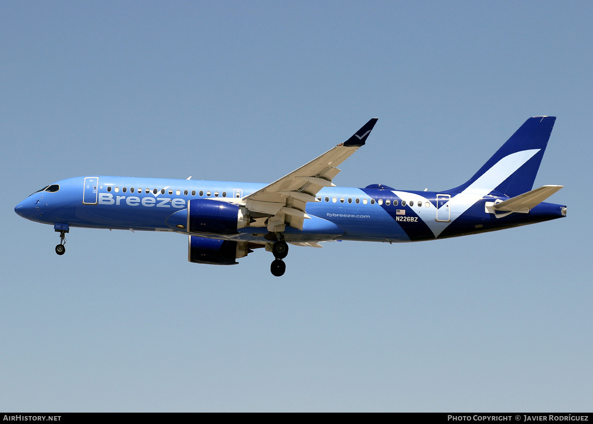 Aircraft Photo of N226BZ | Airbus A220-300 (BD-500-1A11) | Breeze Airways | AirHistory.net #699523