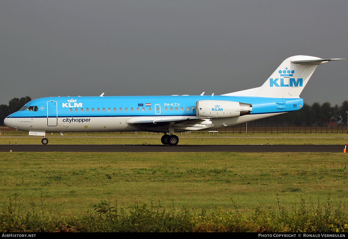 Aircraft Photo of PH-KZV | Fokker 70 (F28-0070) | KLM Cityhopper | AirHistory.net #699876