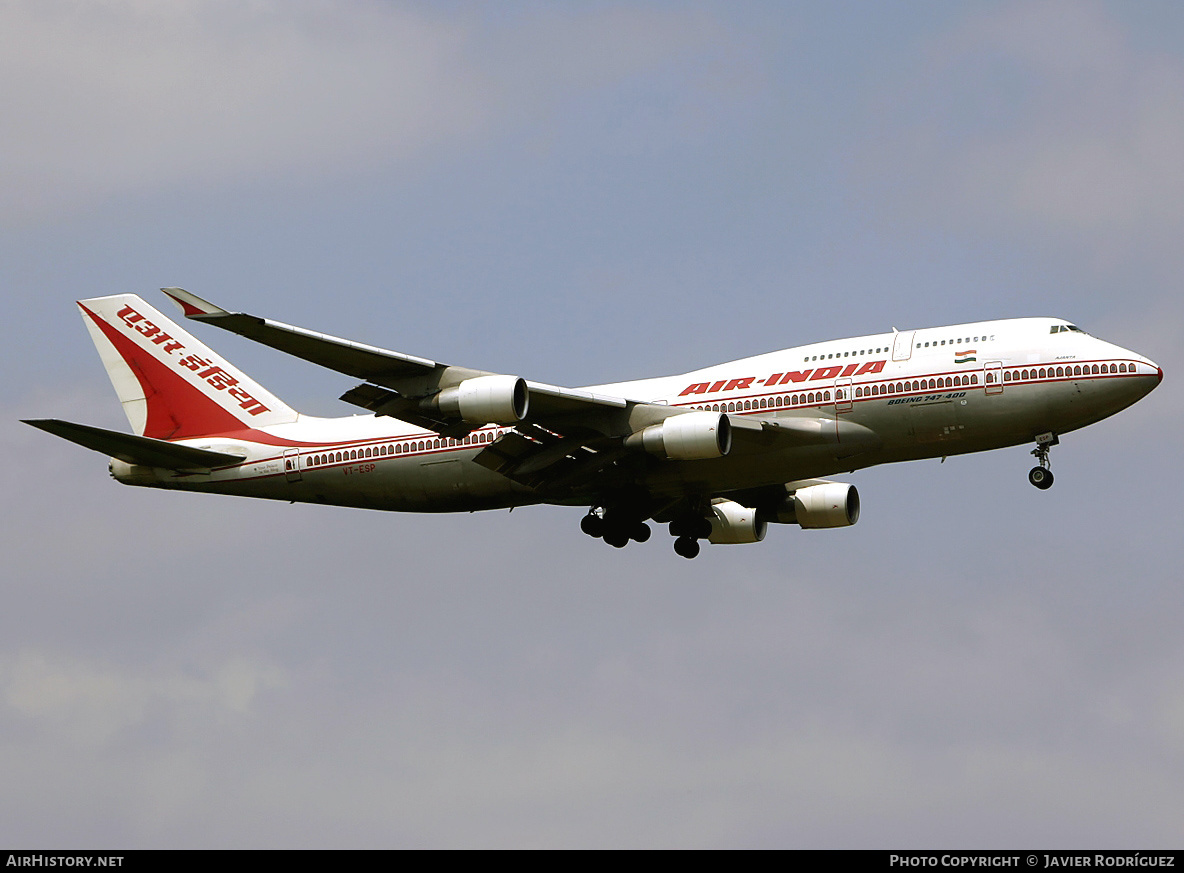 Aircraft Photo of VT-ESP | Boeing 747-437 | Air India | AirHistory.net #699980