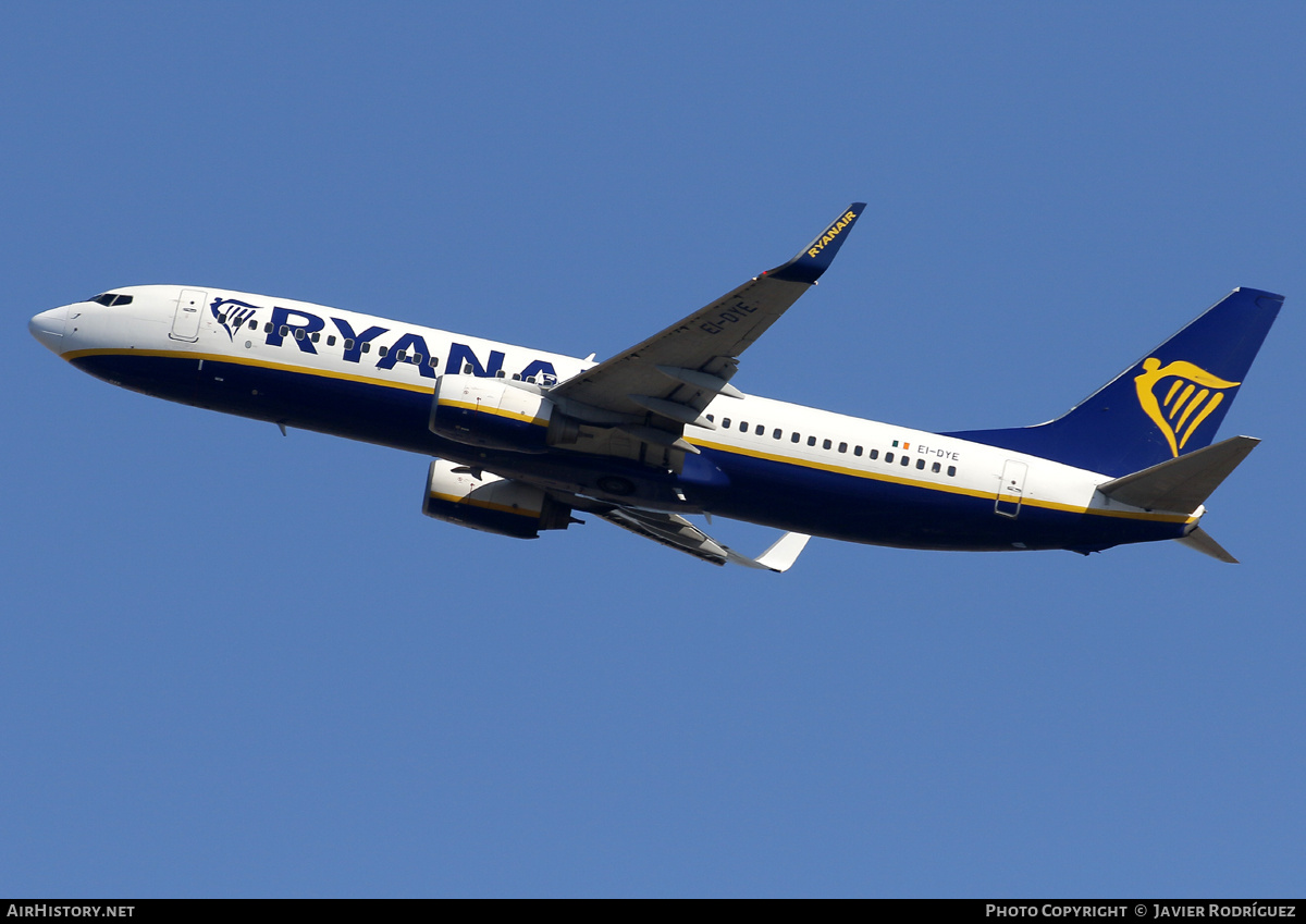 Aircraft Photo of EI-DYE | Boeing 737-8AS | Ryanair | AirHistory.net #700104