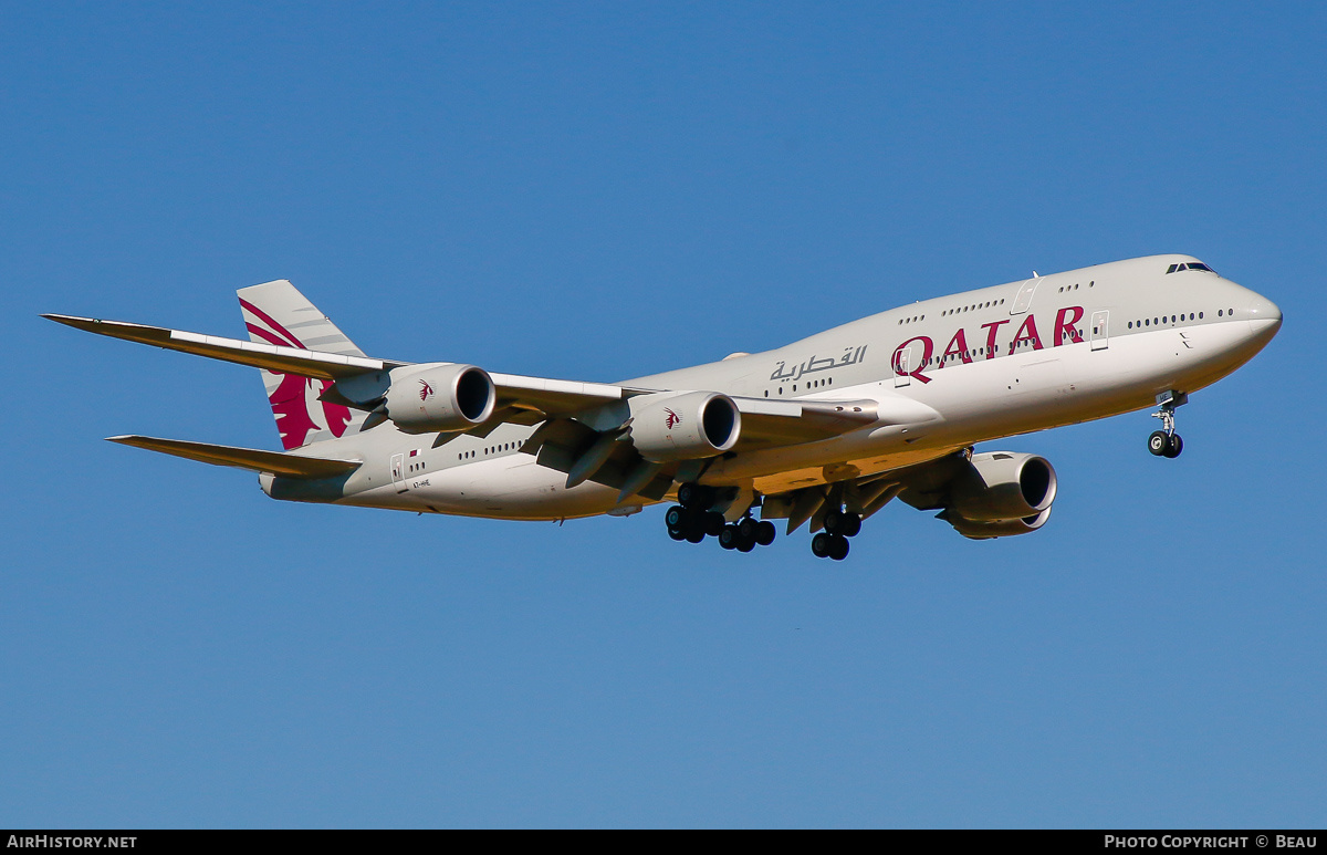 Aircraft Photo of A7-HHE | Boeing 747-8KB BBJ | Qatar Amiri Flight | AirHistory.net #700338