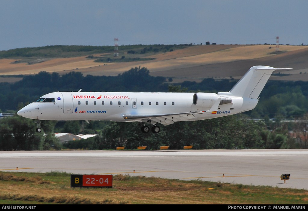 Aircraft Photo of EC-HEK | Bombardier CRJ-200ER (CL-600-2B19) | Iberia Regional | AirHistory.net #700439