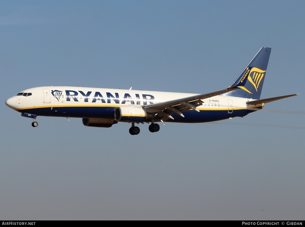 Aircraft Photo of G-RUKO | Boeing 737-8AS | Ryanair | AirHistory.net #700457