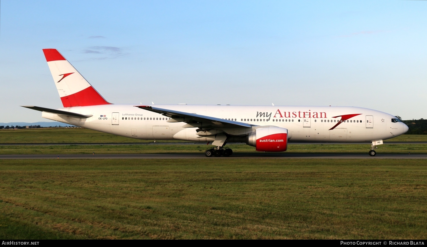 Aircraft Photo of OE-LPD | Boeing 777-2Z9/ER | Austrian Airlines | AirHistory.net #700467