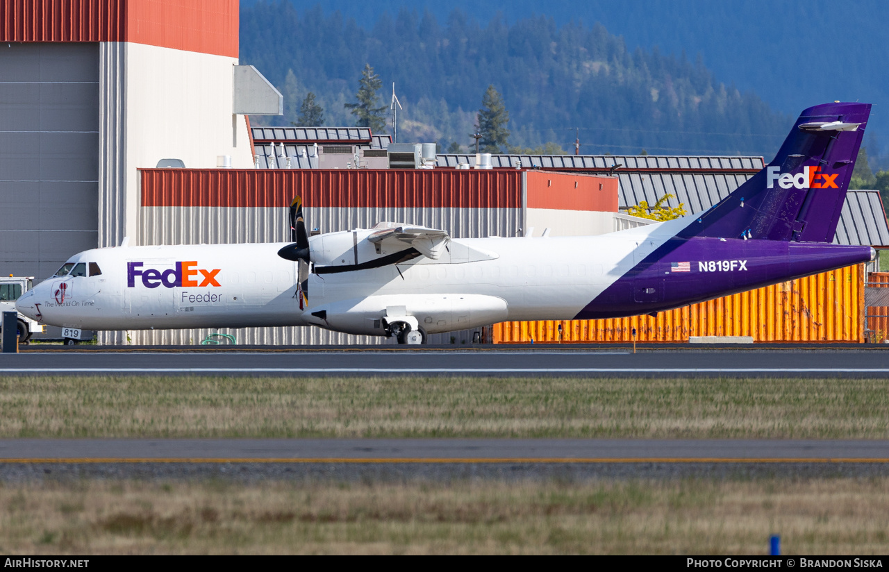 Aircraft Photo of N819FX | ATR ATR-72-212/F | FedEx Feeder | AirHistory.net #700872