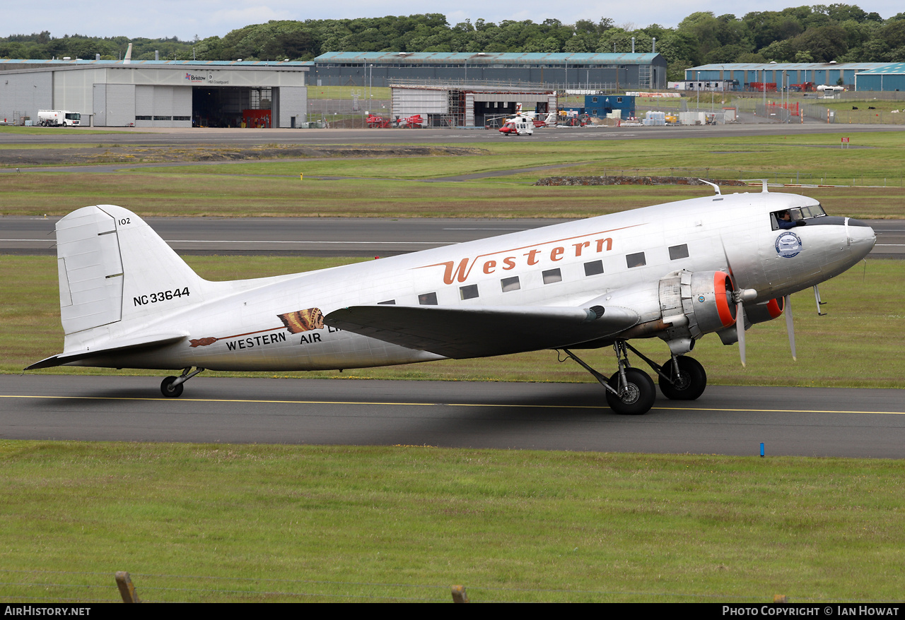 Aircraft Photo of N33644 / NC33644 | Douglas DC-3A-197E | Western Air Lines | AirHistory.net #700890