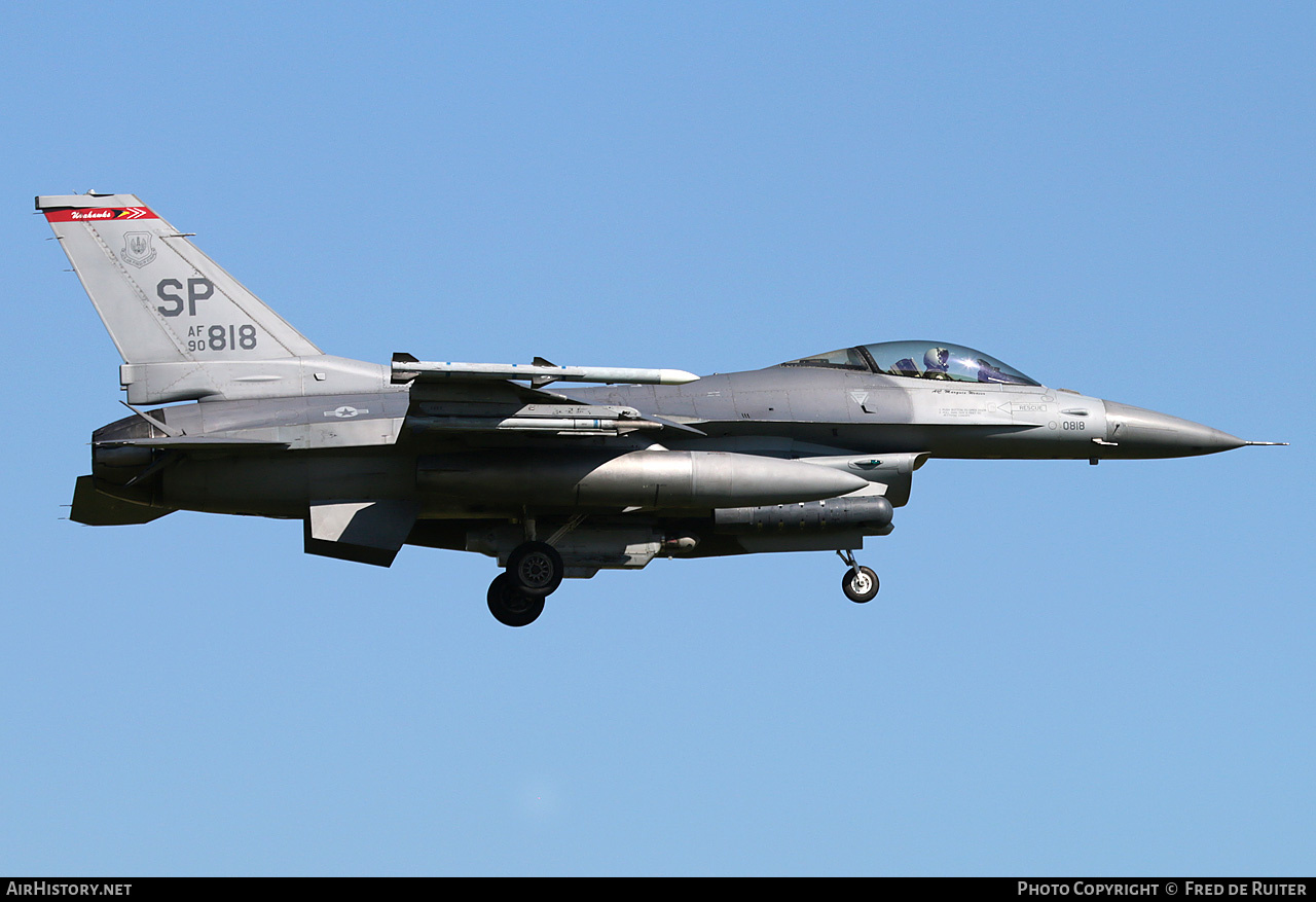 Aircraft Photo of 90-0818 / AF90-818 | General Dynamics F-16CM Fighting Falcon | USA - Air Force | AirHistory.net #701664