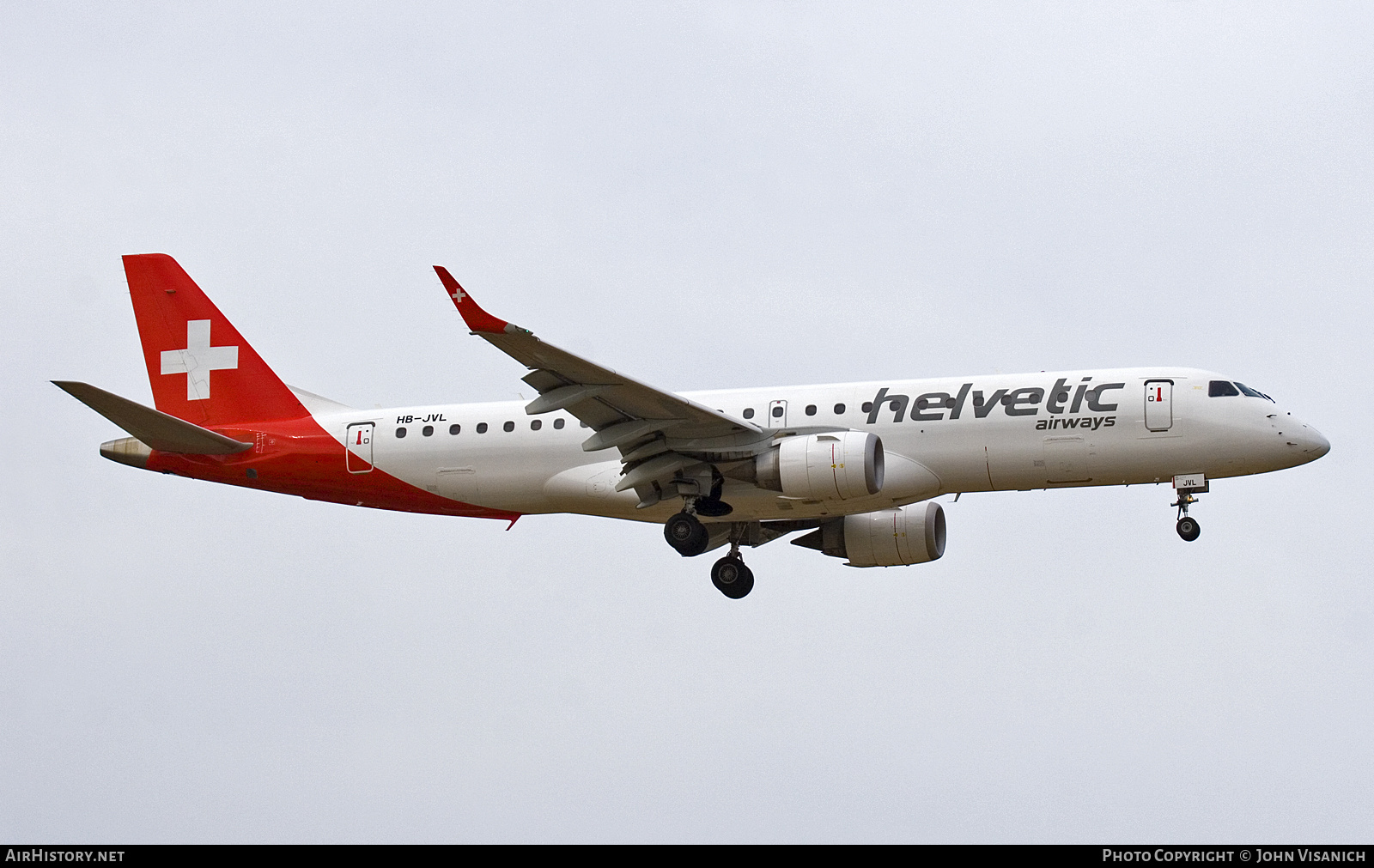 Aircraft Photo of HB-JVL | Embraer 190LR (ERJ-190-100LR) | Helvetic Airways | AirHistory.net #701753