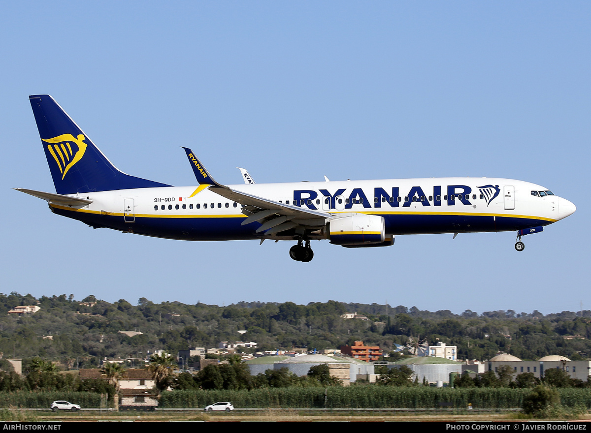 Aircraft Photo of 9H-QDD | Boeing 737-800 | Ryanair | AirHistory.net #702021