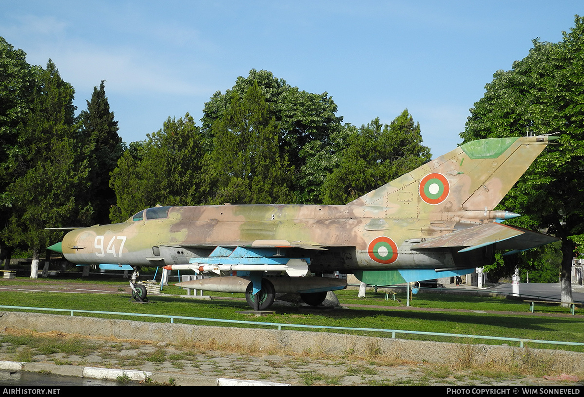 Aircraft Photo of 947 | Mikoyan-Gurevich MiG-21bis SAU | Bulgaria - Air Force | AirHistory.net #702358