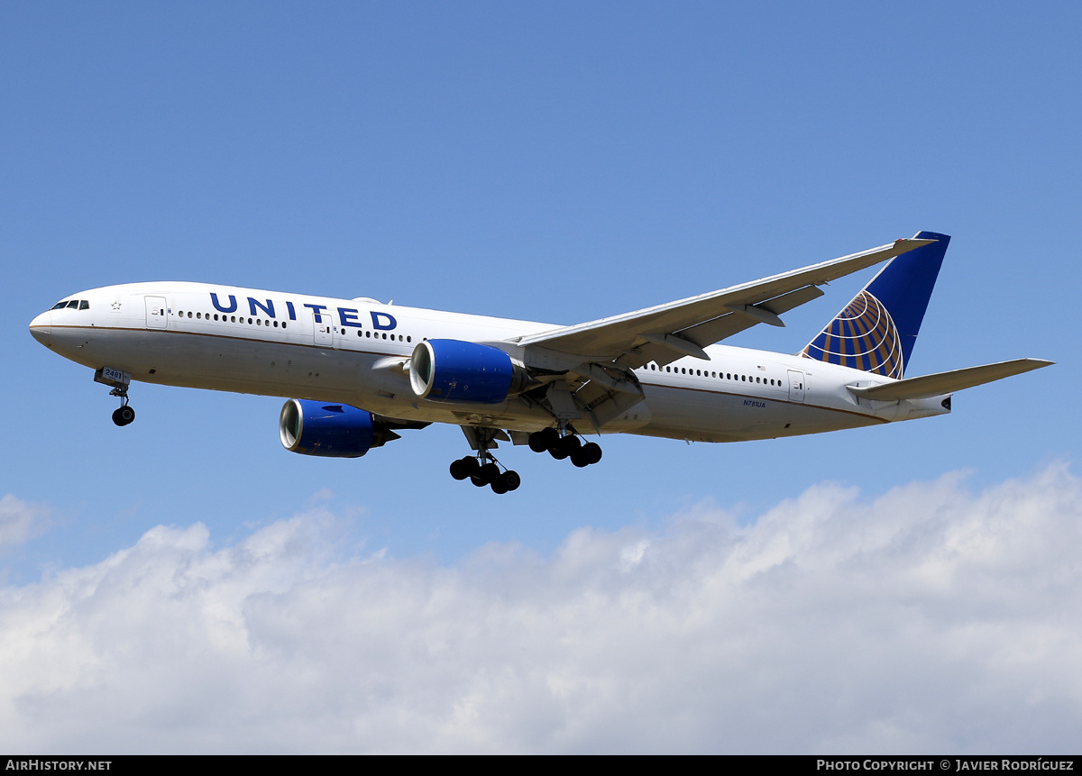 Aircraft Photo of N781UA | Boeing 777-222 | United Airlines | AirHistory.net #702373