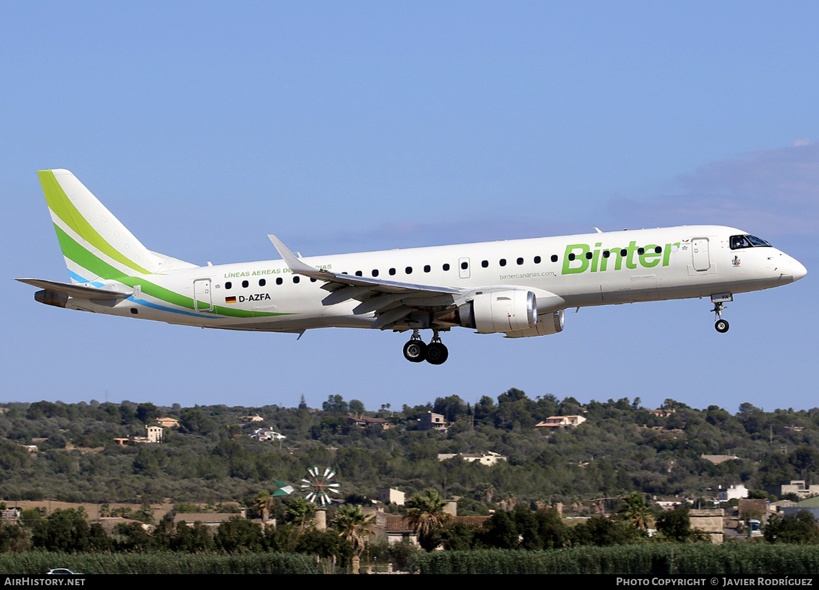 Aircraft Photo of D-AZFA | Embraer 190LR (ERJ-190-100LR) | Binter Canarias | AirHistory.net #703471