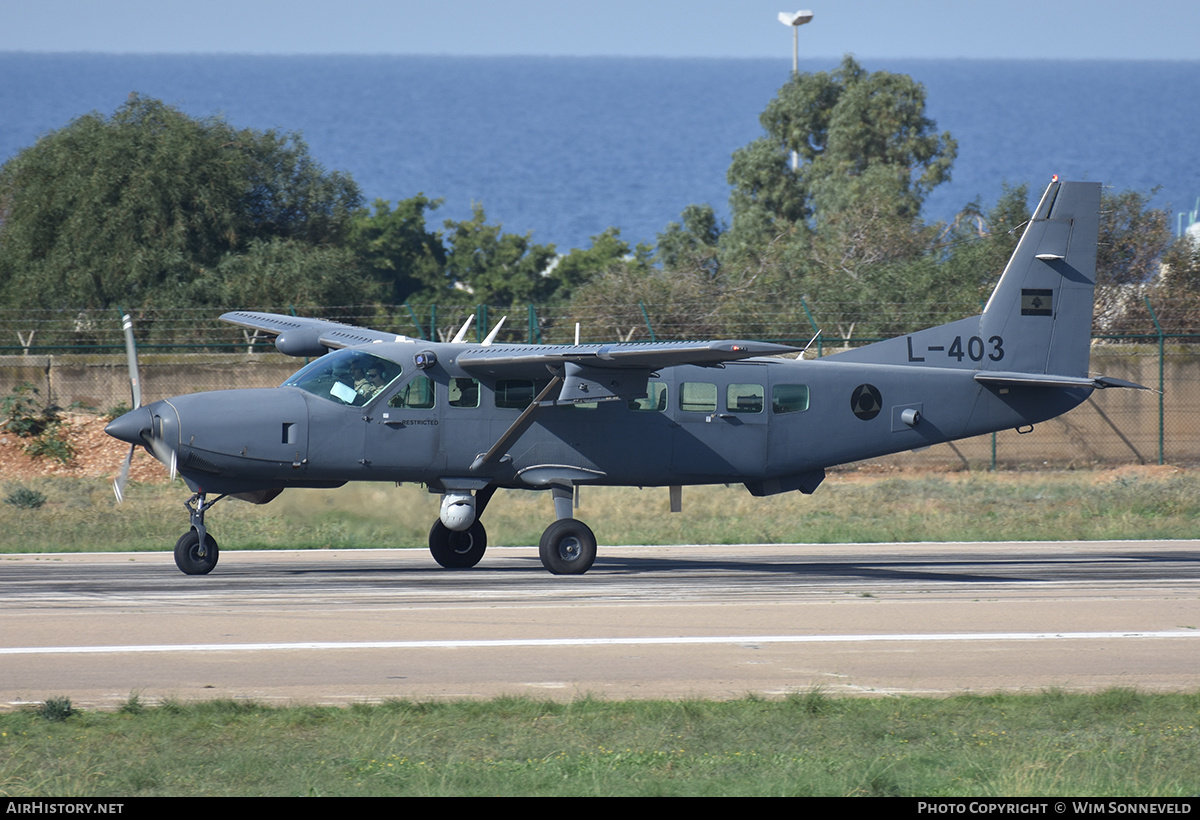 Aircraft Photo of L-403 | Cessna AC-208B Combat Caravan | Lebanon - Air Force | AirHistory.net #703482