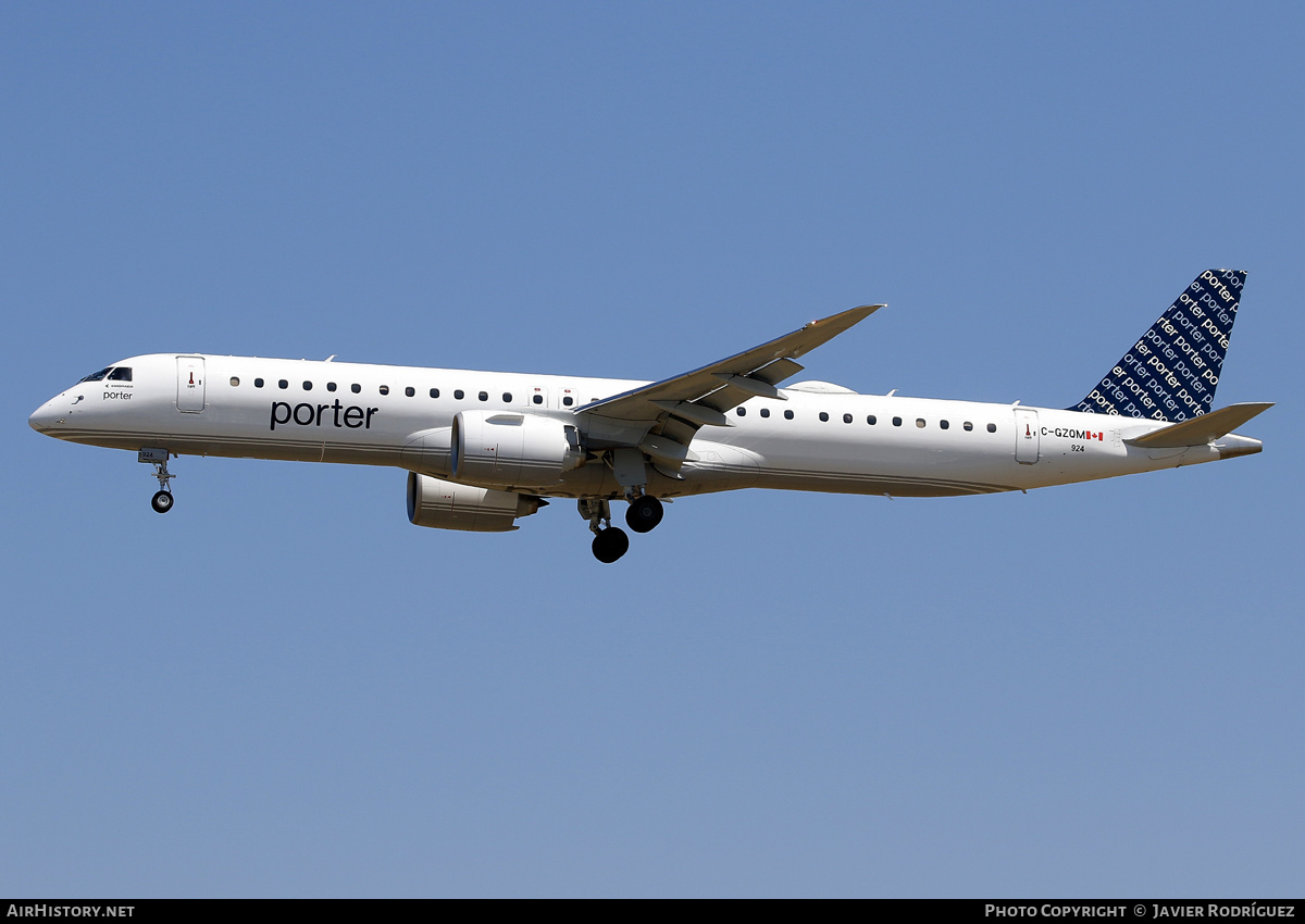 Aircraft Photo of C-GZQM | Embraer 195-E2 (ERJ-190-400) | Porter Airlines | AirHistory.net #703685