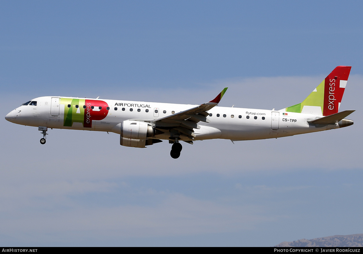 Aircraft Photo of CS-TPP | Embraer 190LR (ERJ-190-100LR) | TAP Air Portugal Express | AirHistory.net #703996