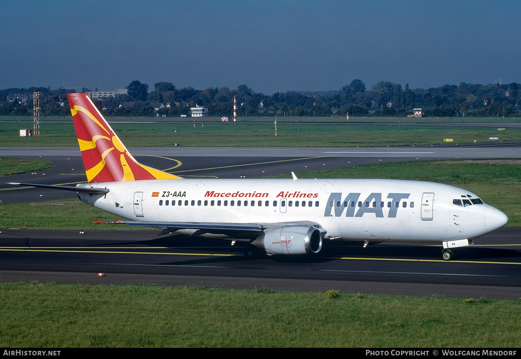 Aircraft Photo of Z3-AAA | Boeing 737-3H9 | MAT - Macedonian Airlines | AirHistory.net #704290