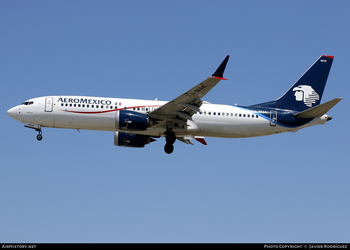 Aircraft Photo of XA-MAK | Boeing 737-8 Max 8 | AeroMéxico | AirHistory.net #704715