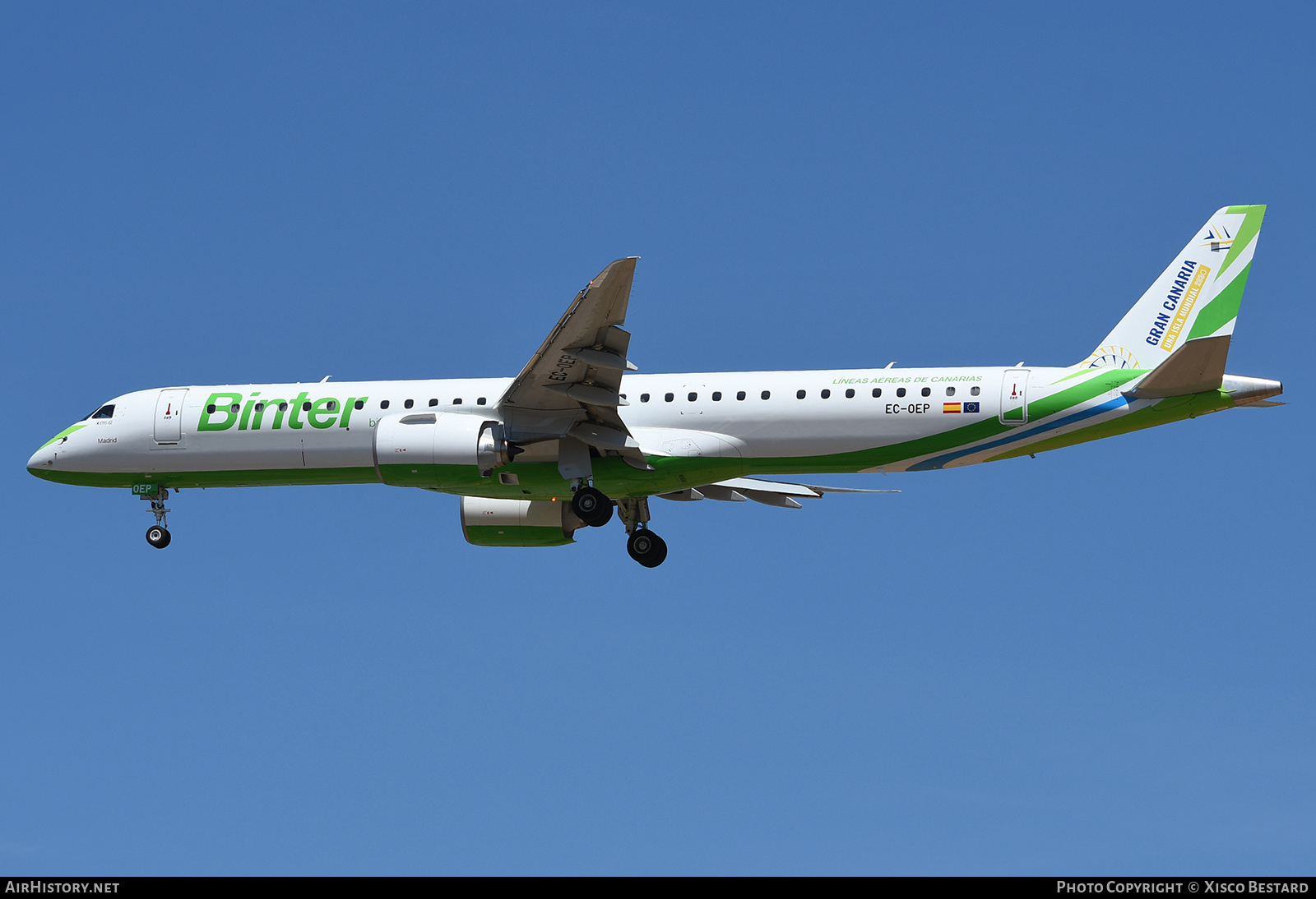 Aircraft Photo of EC-OEP | Embraer 195-E2 (ERJ-190-400) | Binter Canarias | AirHistory.net #705438
