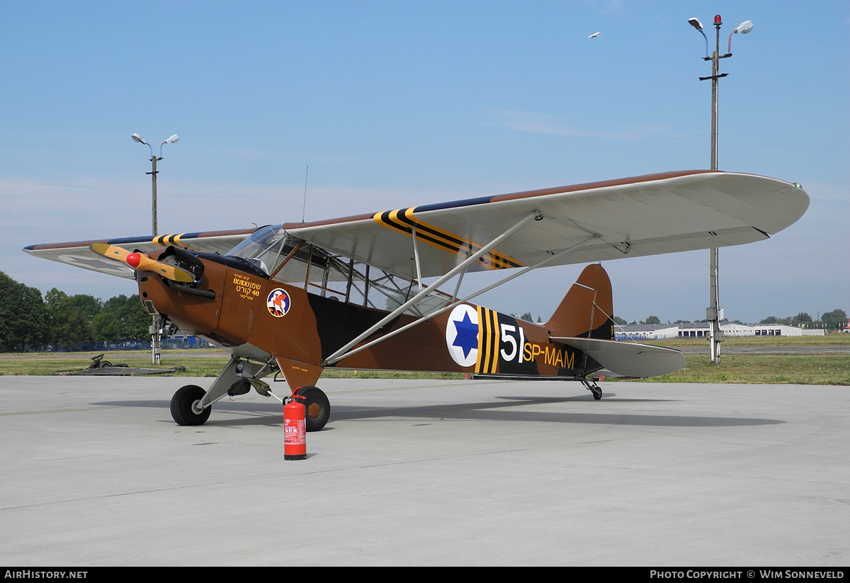 Aircraft Photo of SP-MAM / 51 | Piper L-4H Cub (J-3C-65D) | Israel - Air Force | AirHistory.net #705709