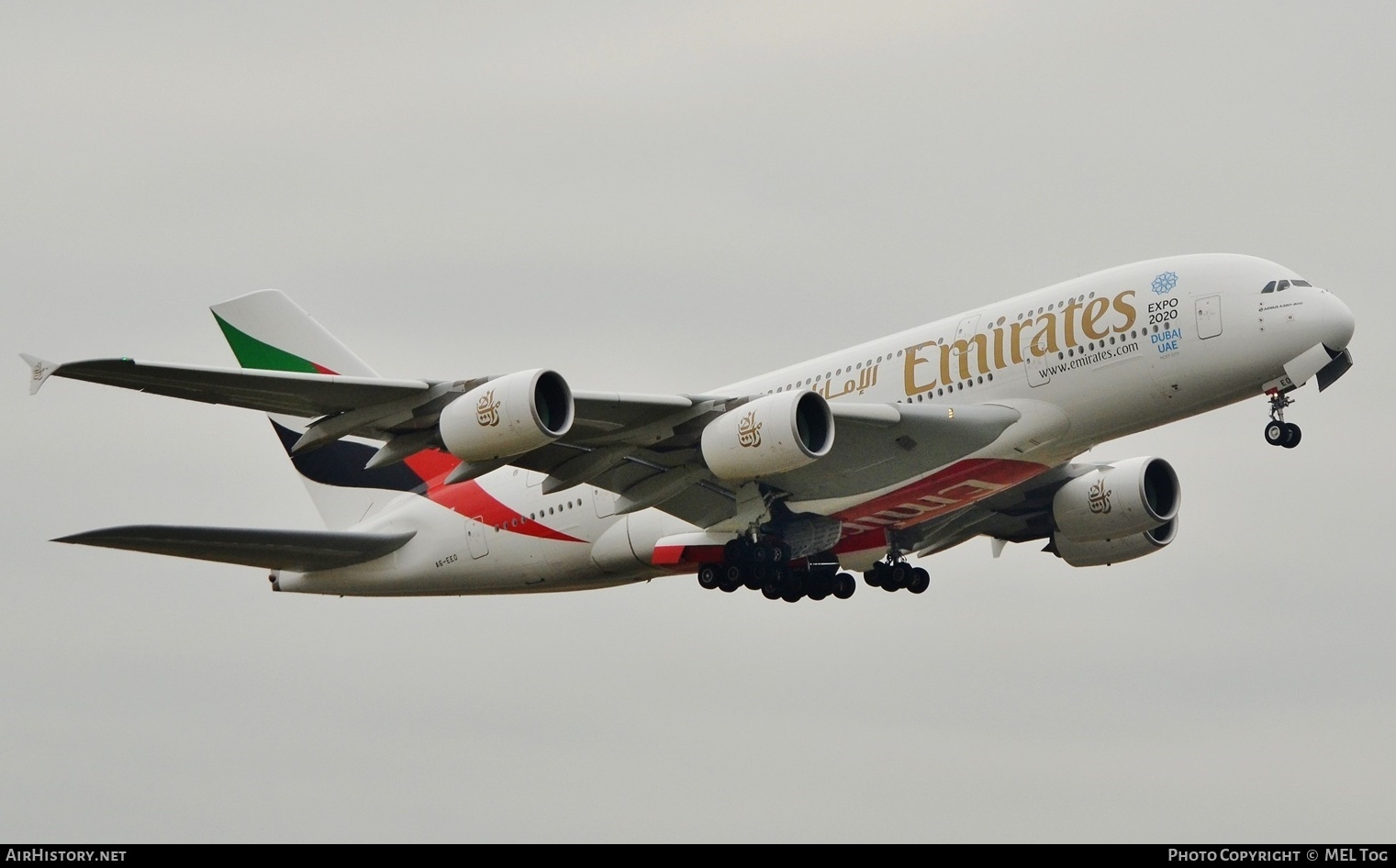 Aircraft Photo of A6-EEO | Airbus A380-861 | Emirates | AirHistory.net #705841