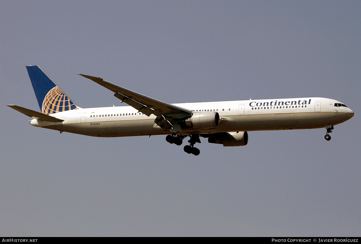 Aircraft Photo of N76062 | Boeing 767-424/ER | Continental Airlines | AirHistory.net #706003