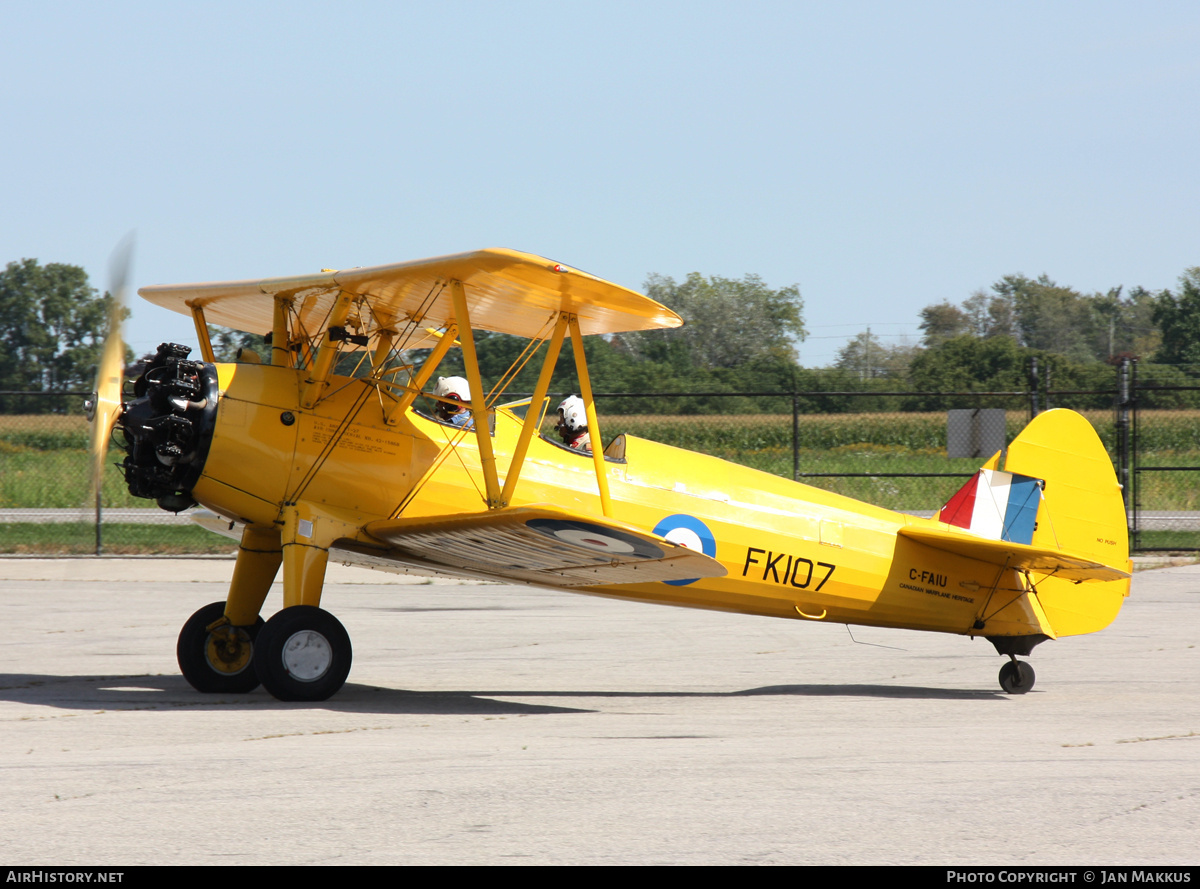 Aircraft Photo of C-FAIU / FK107 | Boeing PT-17 Kaydet (A75N1) | Canadian Warplane Heritage | Canada - Air Force | AirHistory.net #706286