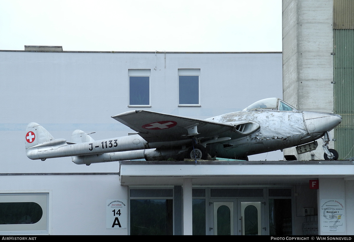 Aircraft Photo of J-1133 | De Havilland D.H. 100 Vampire FB6 | Switzerland - Air Force | AirHistory.net #706477