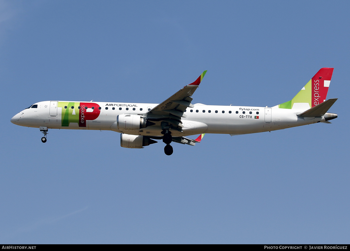 Aircraft Photo of CS-TTX | Embraer 195AR (ERJ-190-200IGW) | TAP Air Portugal Express | AirHistory.net #706851