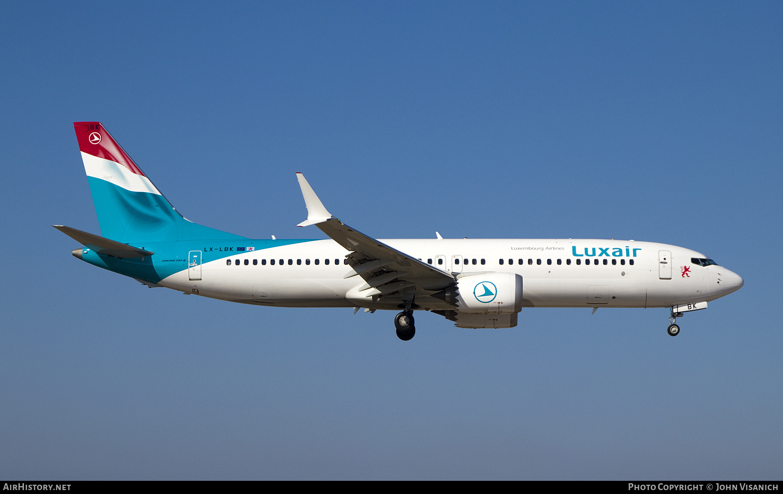 Aircraft Photo of LX-LBK | Boeing 737-8 Max 8 | Luxair | AirHistory.net #706908
