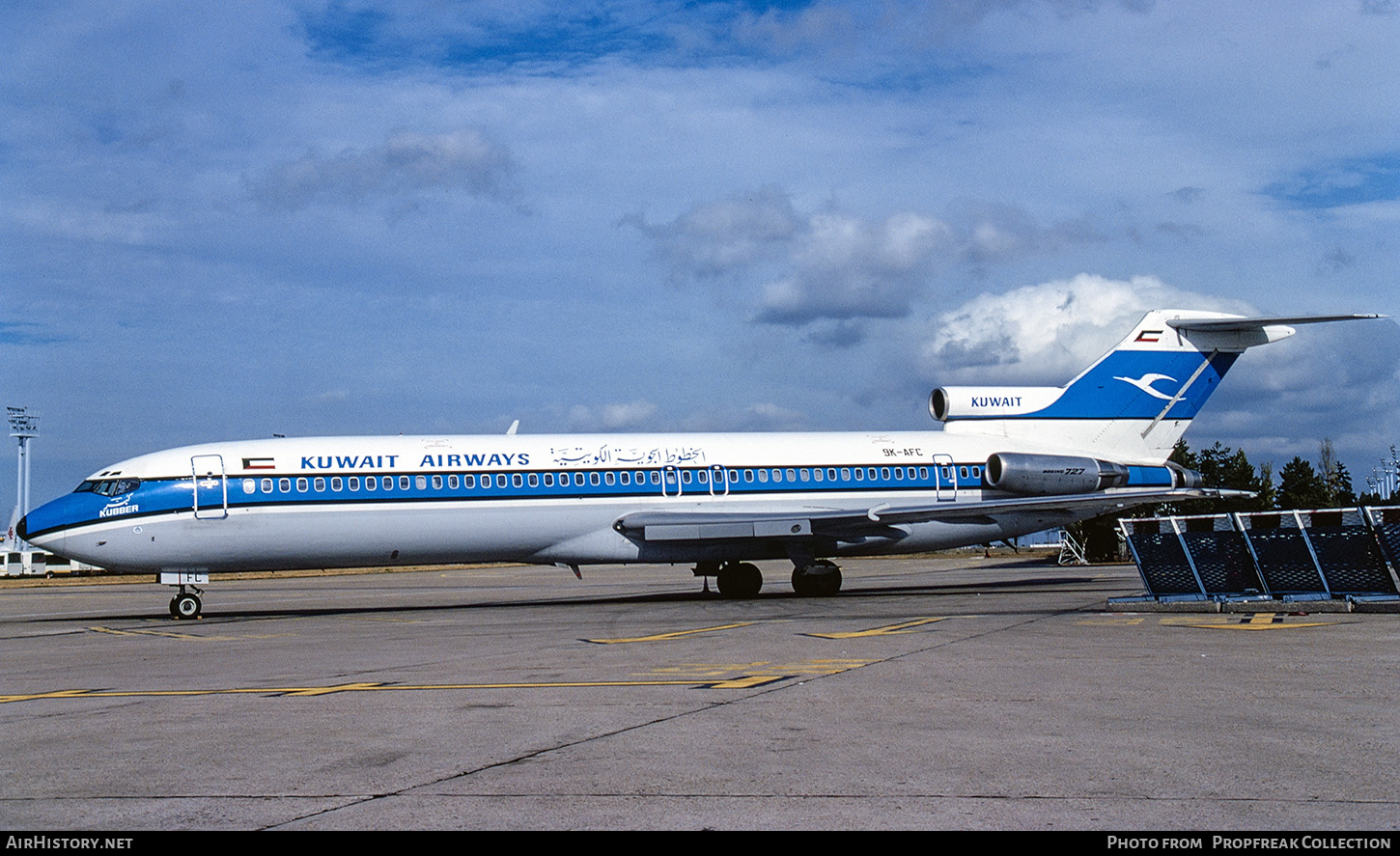 Aircraft Photo of 9K-AFC | Boeing 727-269/Adv | Kuwait Airways | AirHistory.net #708109