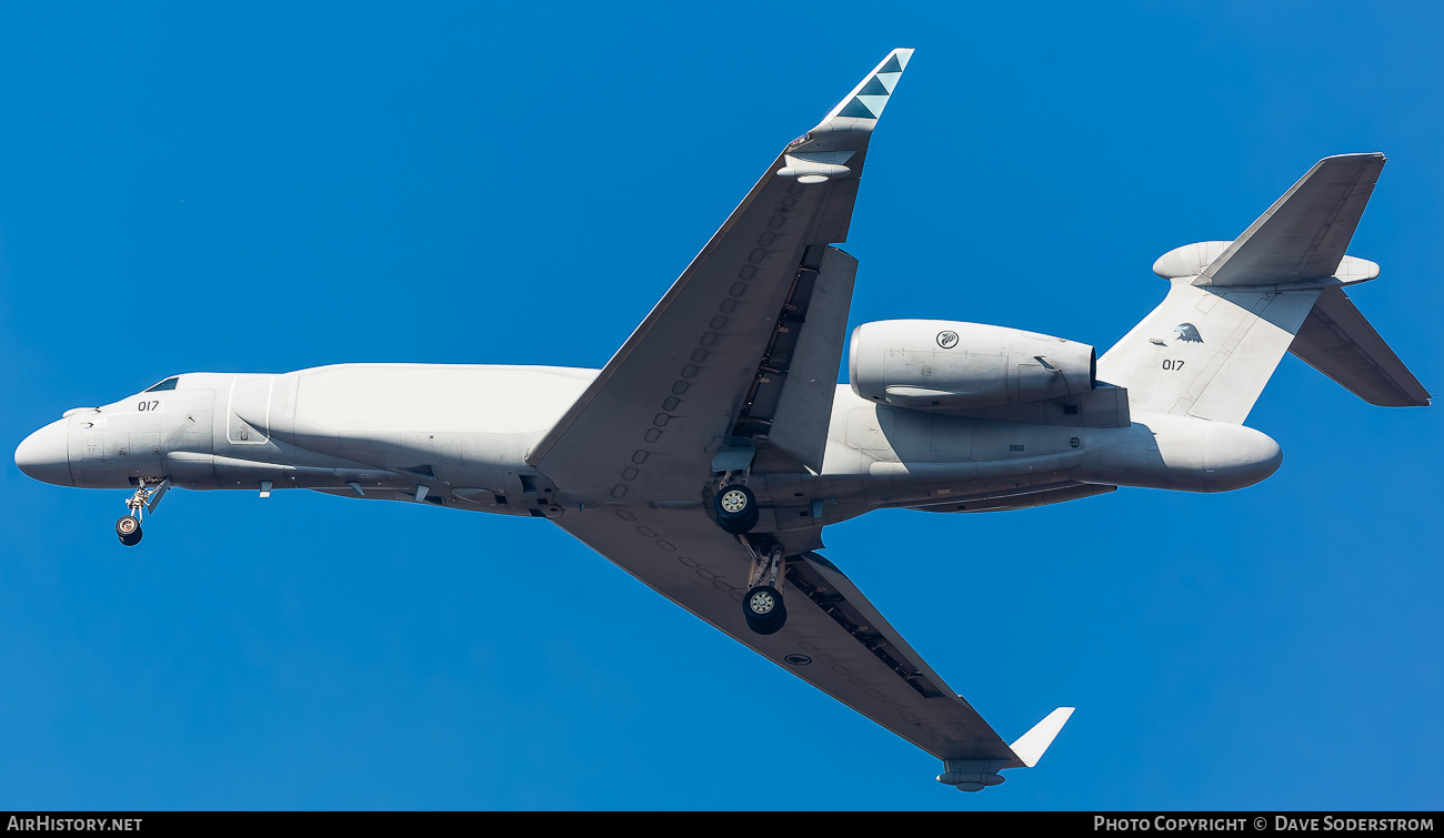 Aircraft Photo of 017 | Gulfstream Aerospace E-550A Gulfstream G550/AEW | Singapore - Air Force | AirHistory.net #708357