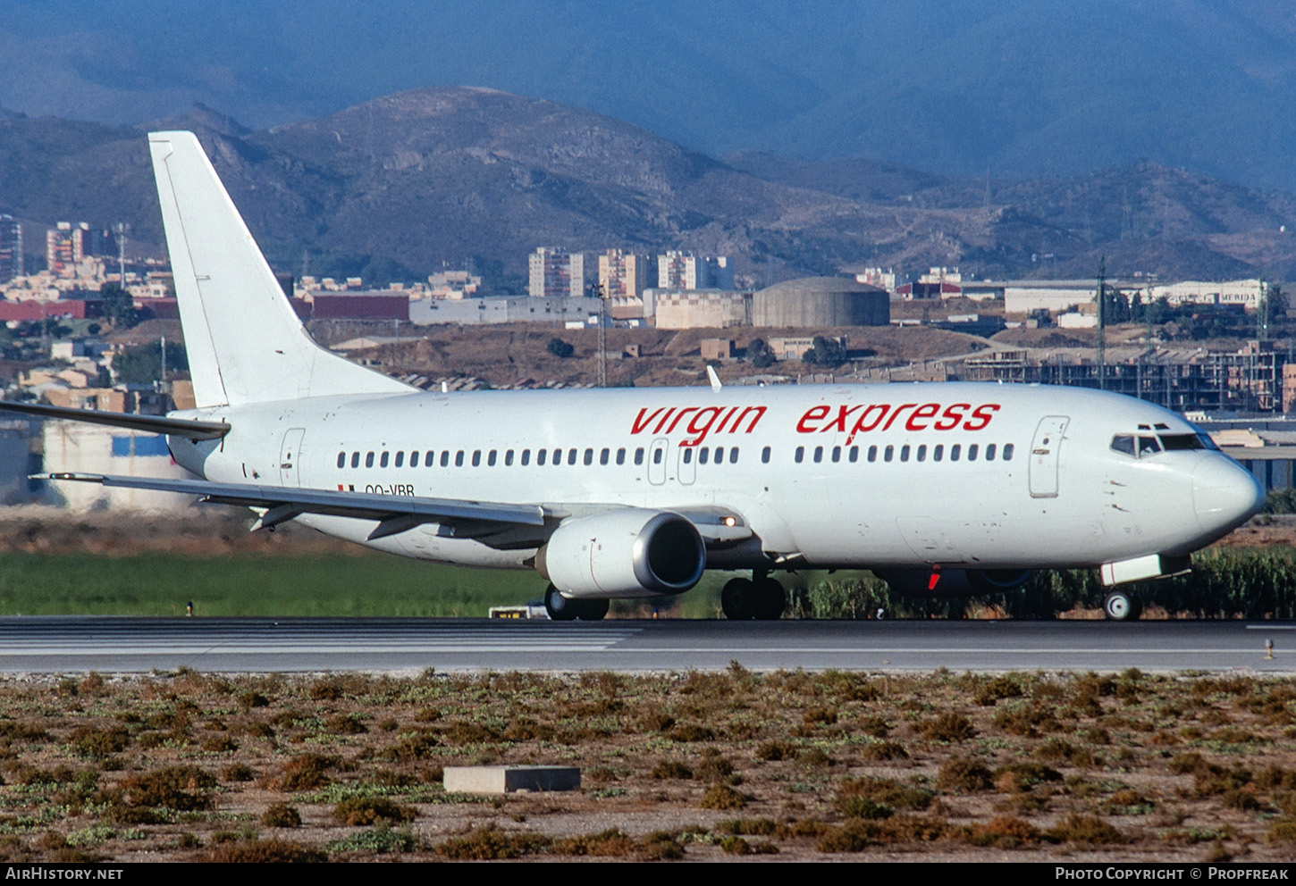 Aircraft Photo of OO-VBR | Boeing 737-4Y0 | Virgin Express | AirHistory.net #708450