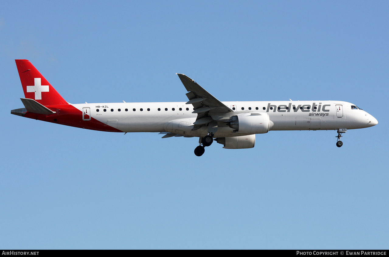 Aircraft Photo of HB-AZL | Embraer 195-E2 (ERJ-190-400) | Helvetic Airways | AirHistory.net #708601
