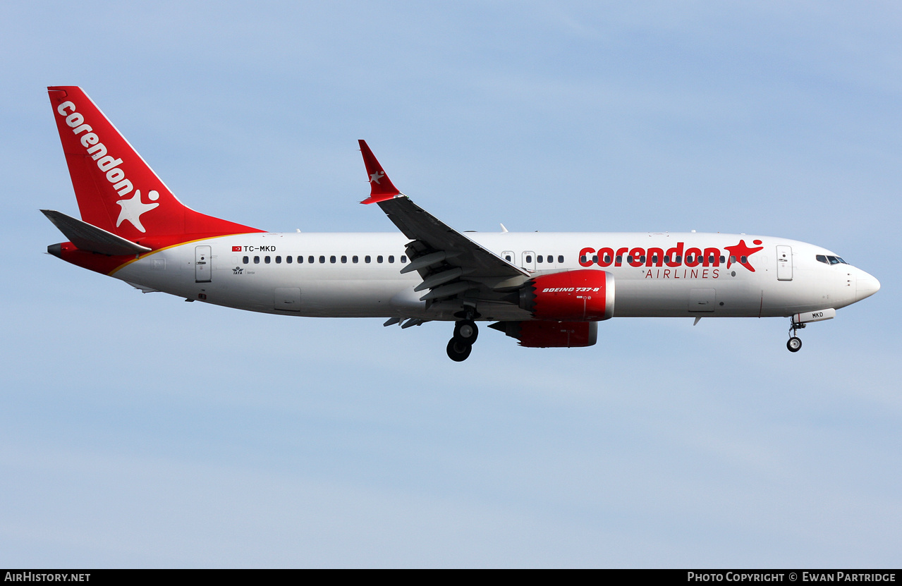 Aircraft Photo of TC-MKD | Boeing 737-8 Max 8 | Corendon Airlines | AirHistory.net #708665
