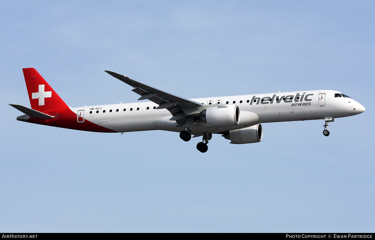 Aircraft Photo of HB-AZJ | Embraer 195-E2 (ERJ-190-400) | Helvetic Airways | AirHistory.net #708797