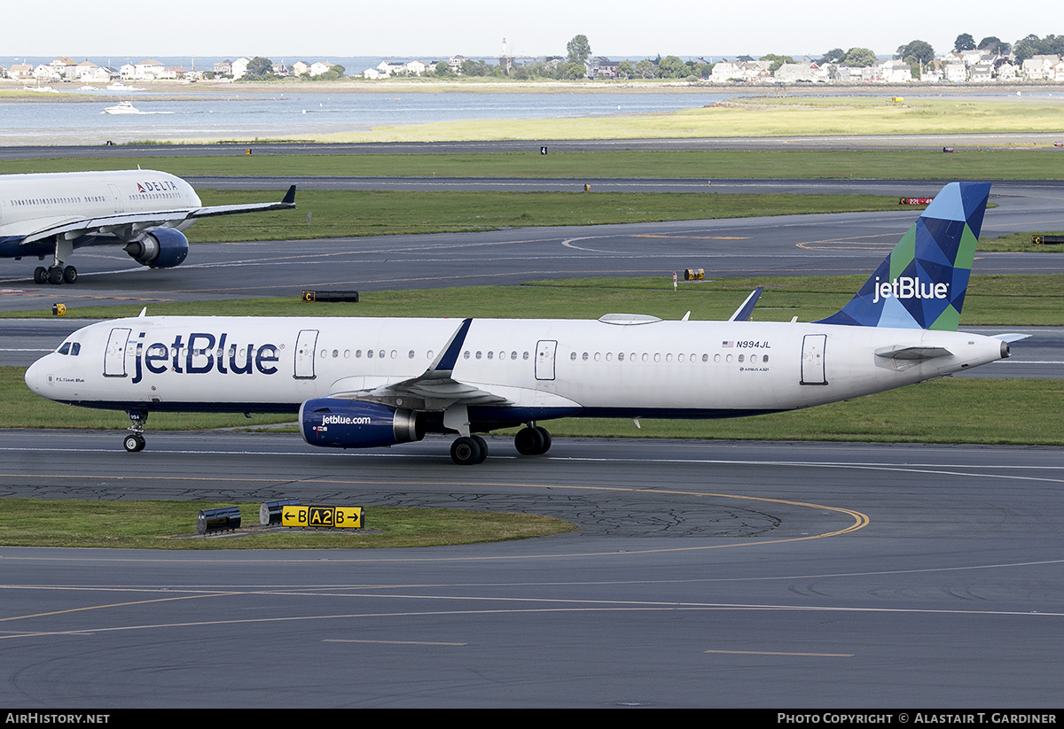 Aircraft Photo of N994JL | Airbus A321-231 | JetBlue Airways | AirHistory.net #708946