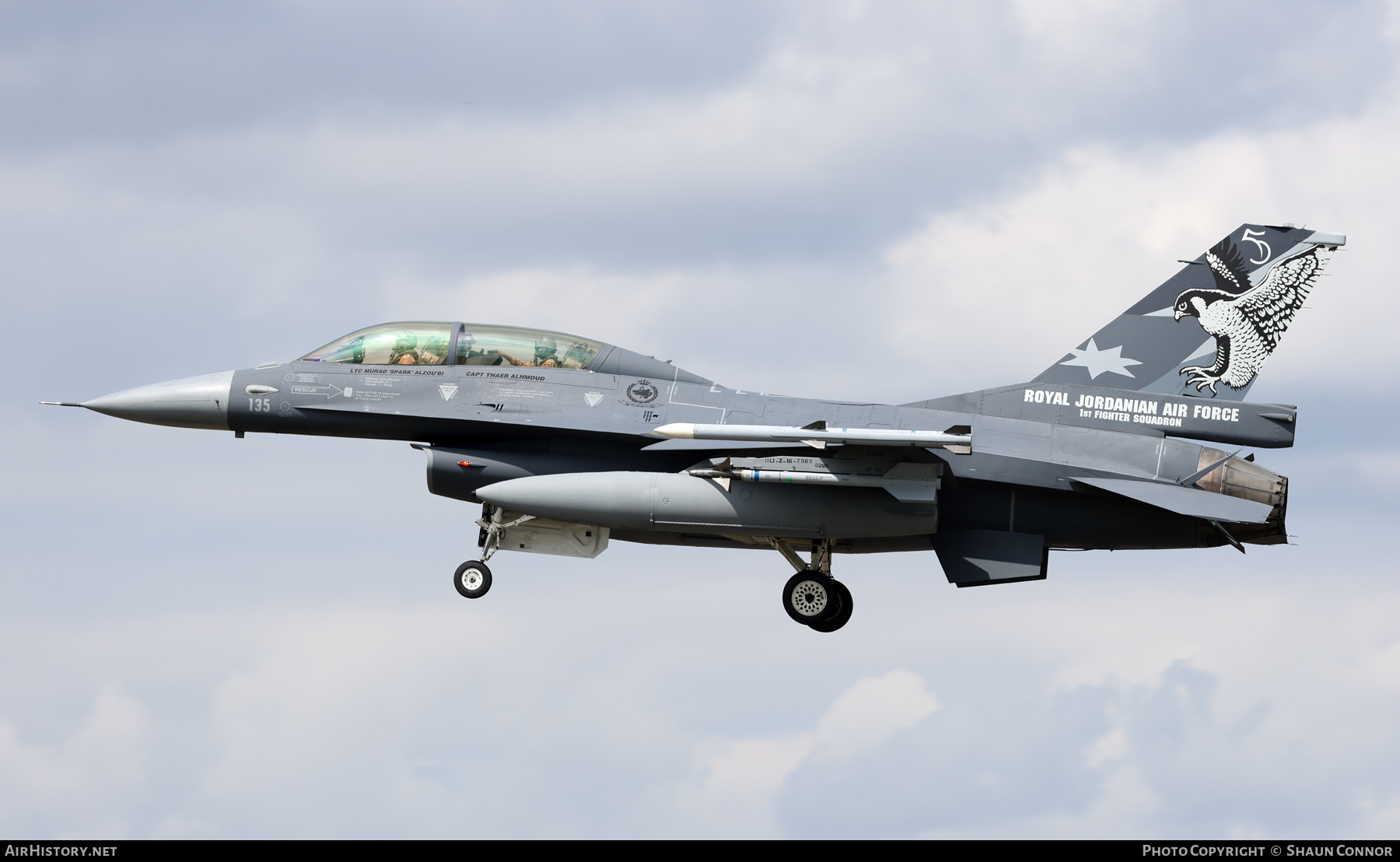 Aircraft Photo of 135 | General Dynamics F-16BM Fighting Falcon | Jordan - Air Force | AirHistory.net #709226