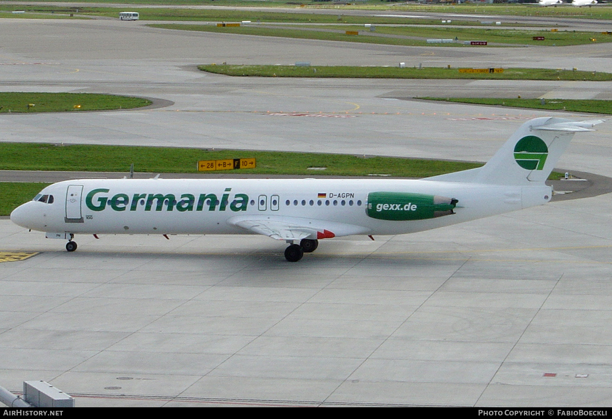 Aircraft Photo of D-AGPN | Fokker 100 (F28-0100) | Germania | AirHistory.net #709985