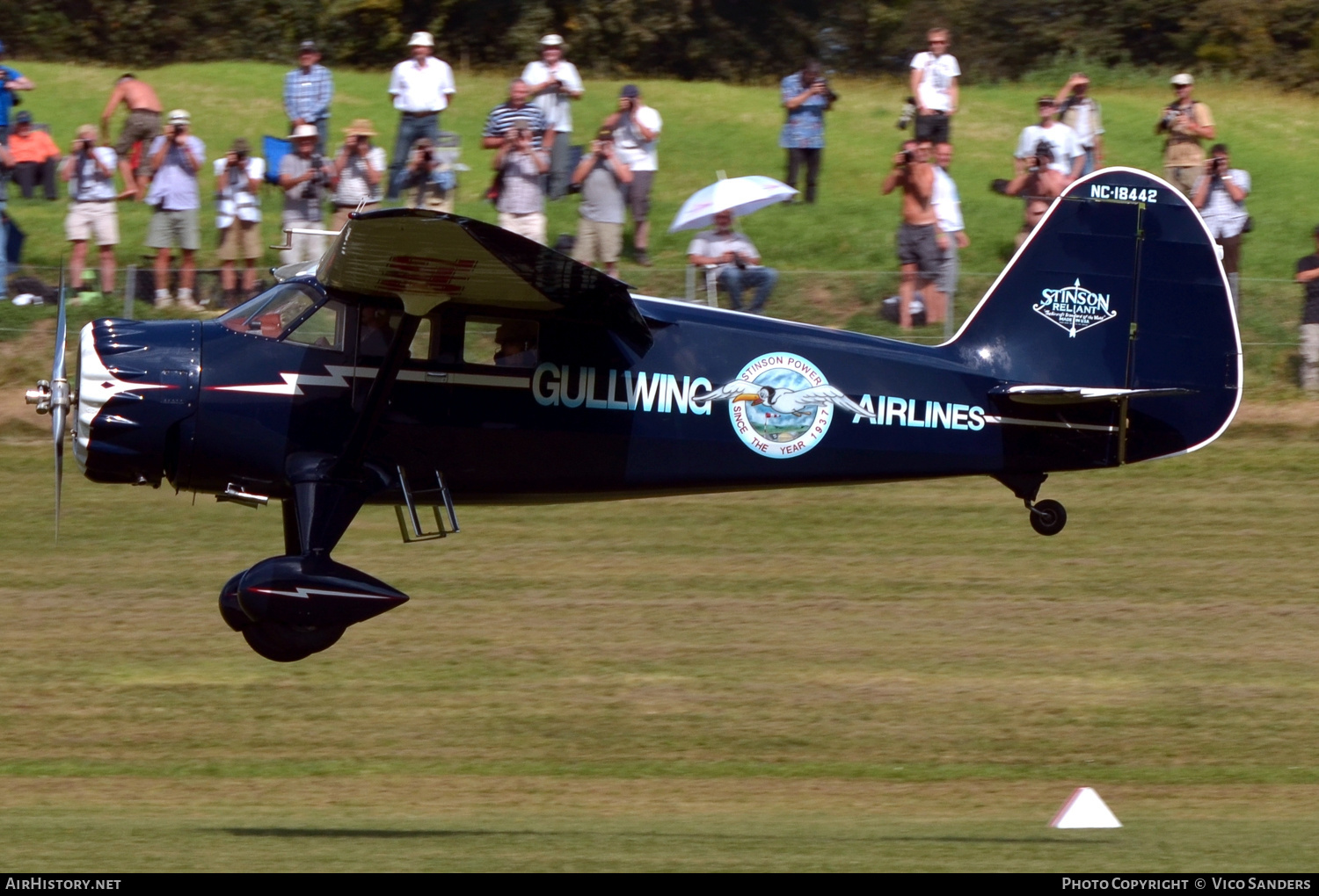 Aircraft Photo of N18442 / NC18442 | Stinson SR-9C Reliant | Gullwing Airlines | AirHistory.net #710112