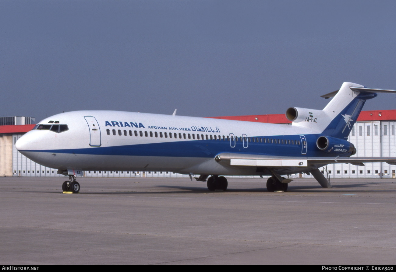 Aircraft Photo of YA-FAZ | Boeing 727-228/Adv | Ariana Afghan Airlines | AirHistory.net #710535