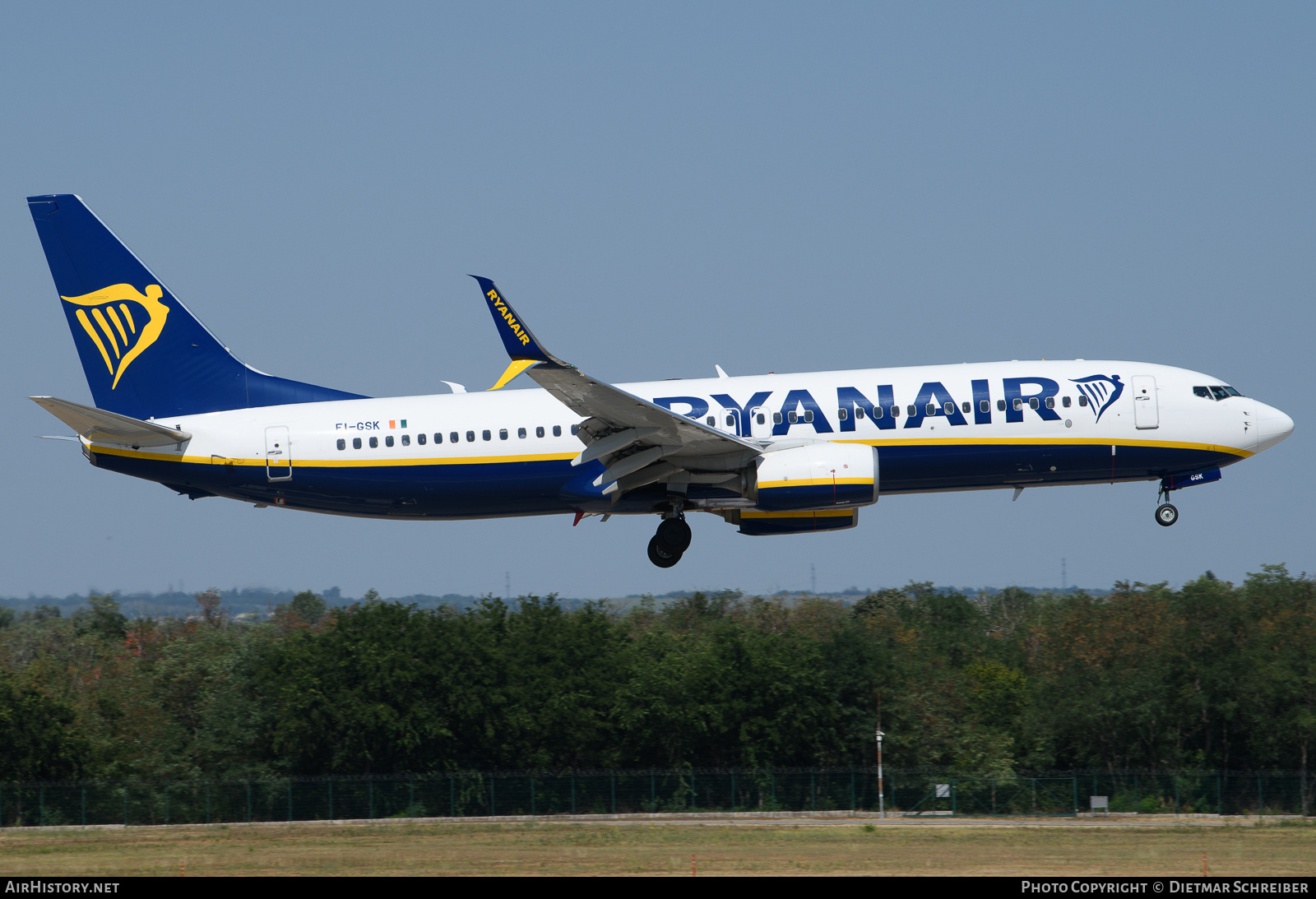 Aircraft Photo of EI-GSK | Boeing 737-800 | Ryanair | AirHistory.net #711077